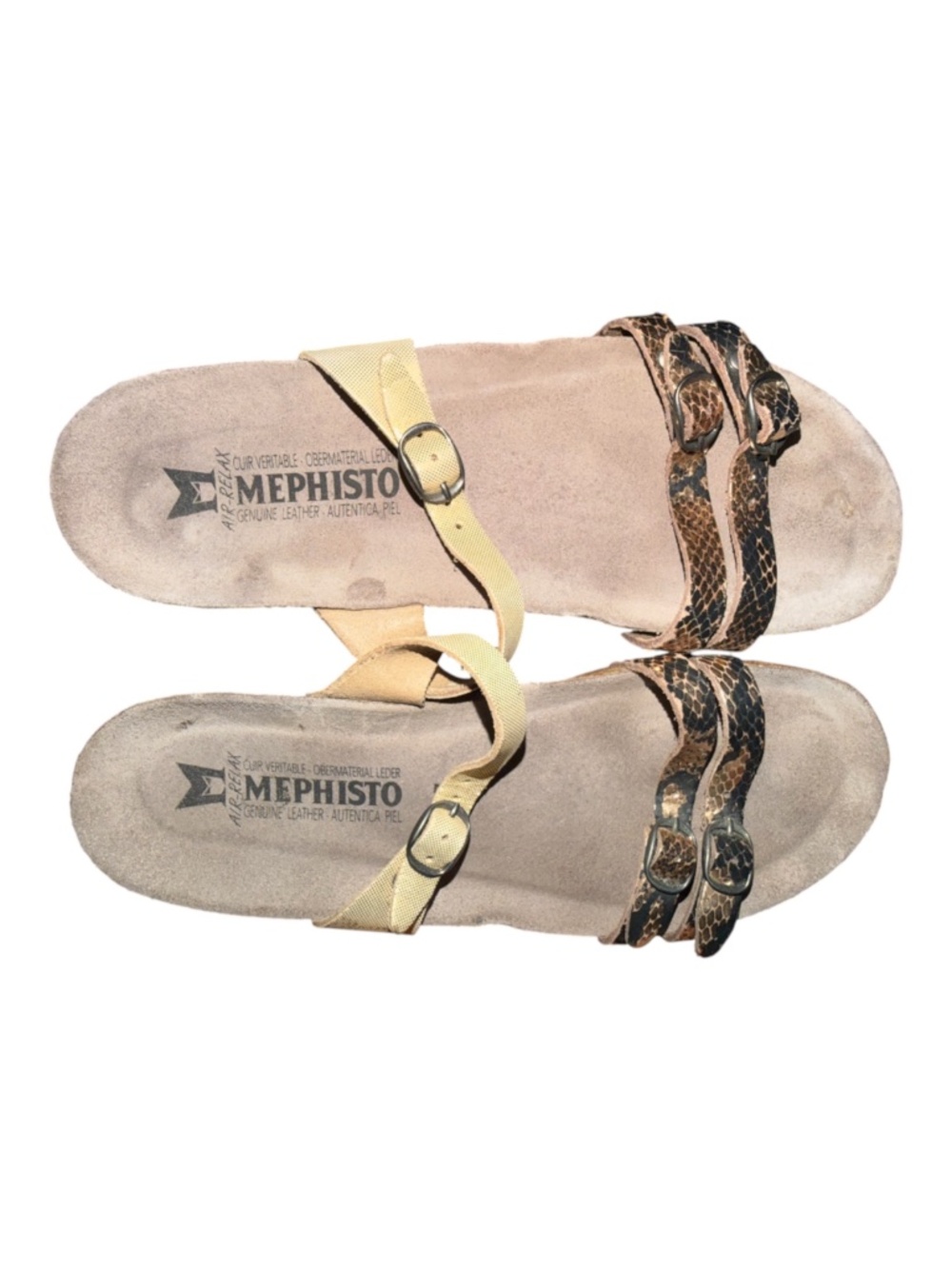 Mephisto Snake Print Air Relax Sandals 37 7